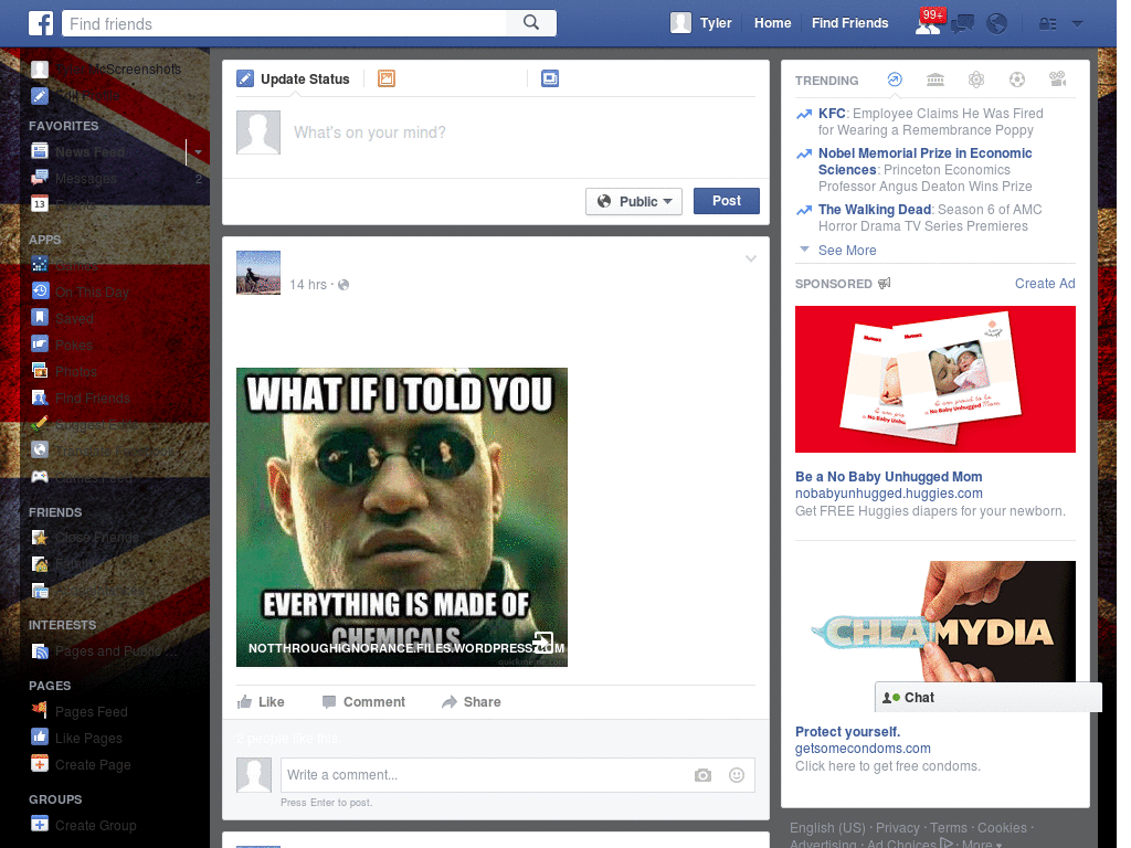 Facebook UK Flag Skin