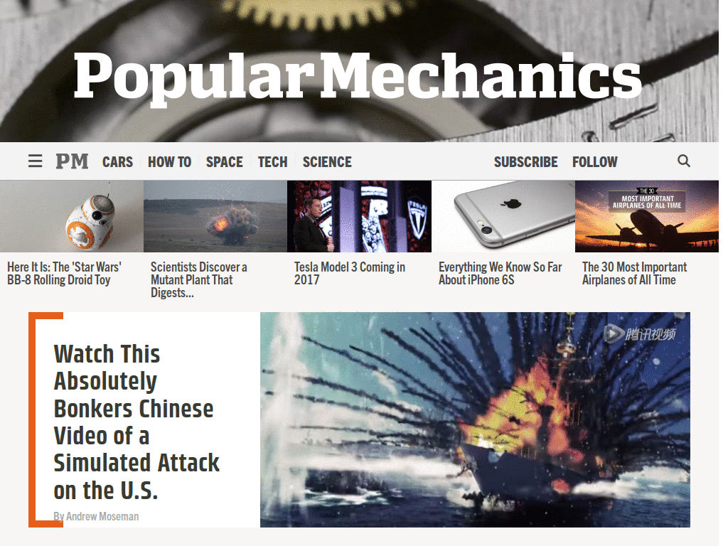 Popular Mechanics.com - Minimalistic