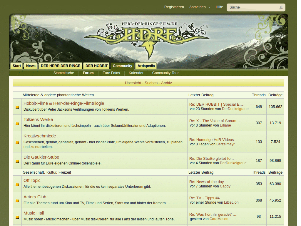 Herr-der-Ringe-Film-Forum einfarbig