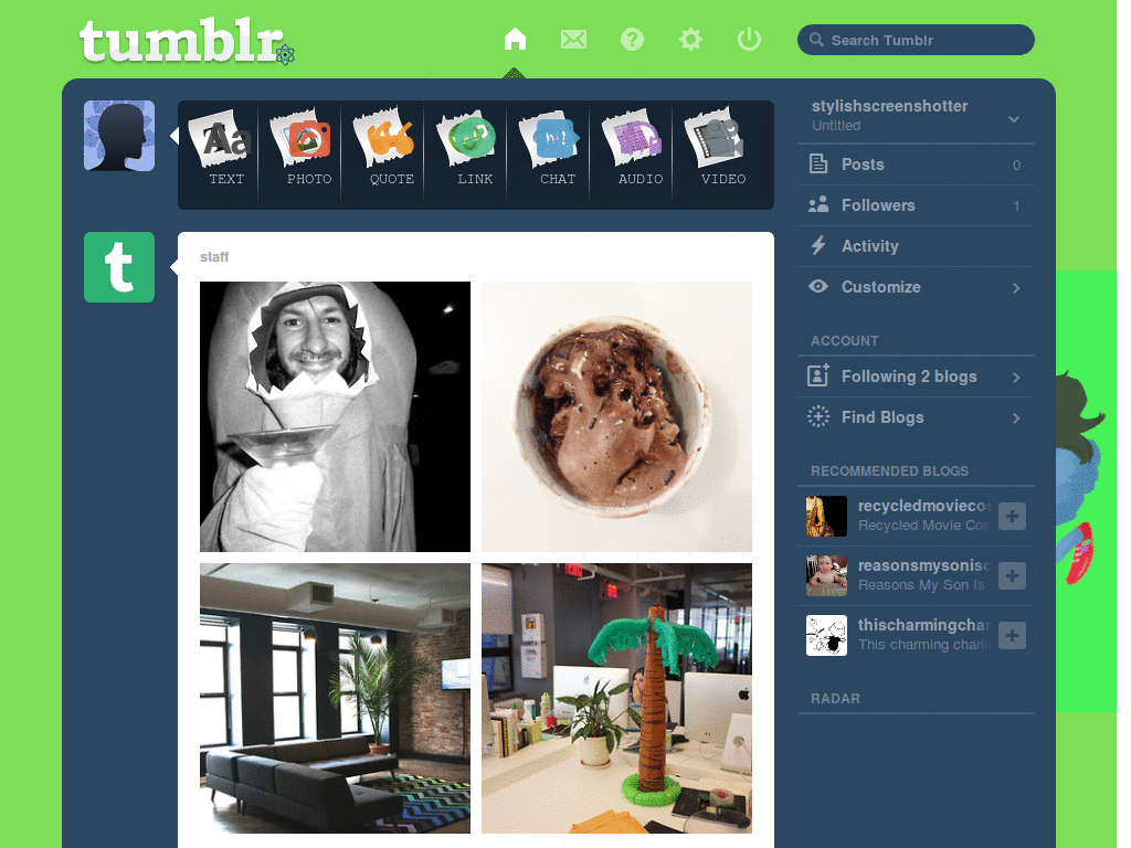 Tumblr Dashboard - Jade Harley (Homestuck)