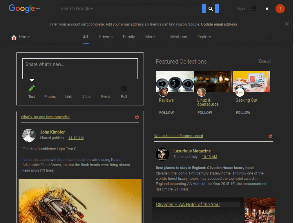 Dark Google Plus