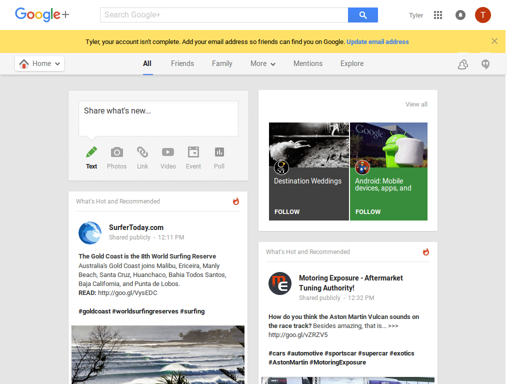 black for g+