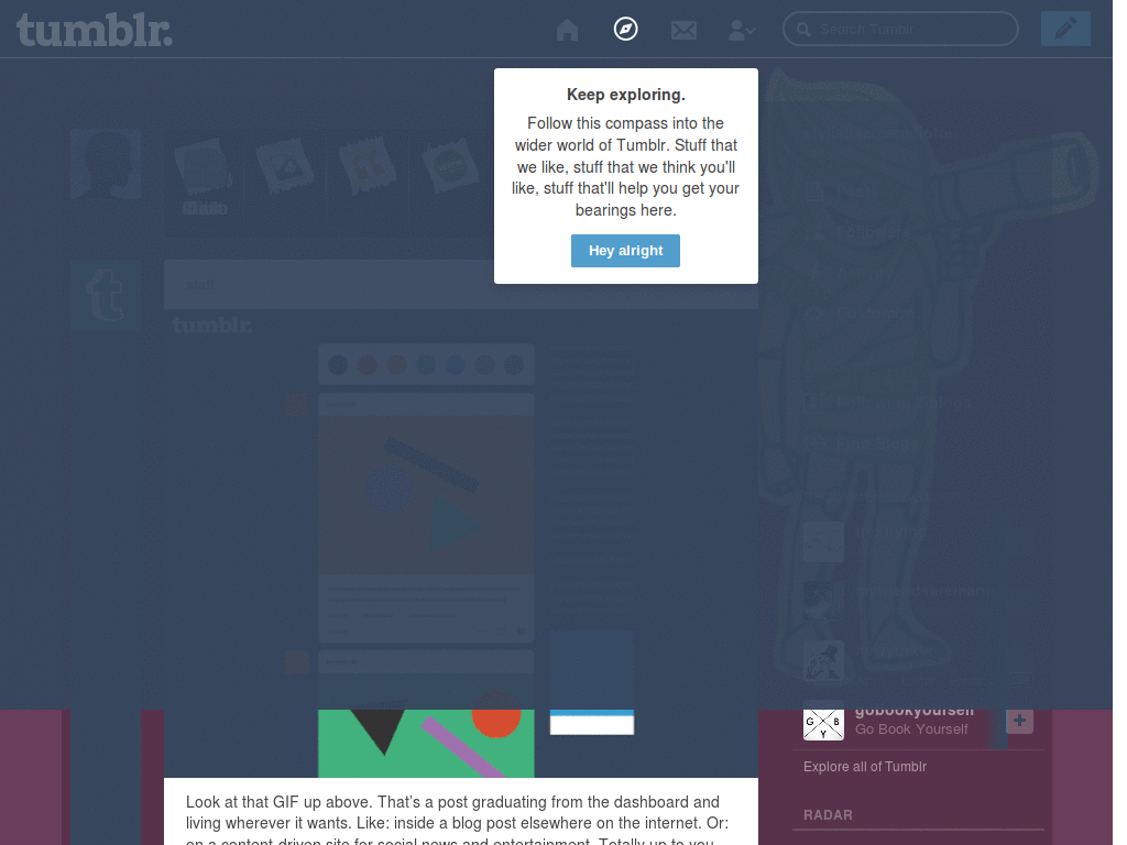 Tumblr Dashboard- Aimless Renegade