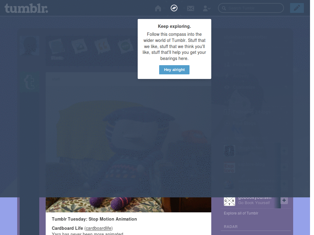 Tumblr Dashboard- Snowy Jade