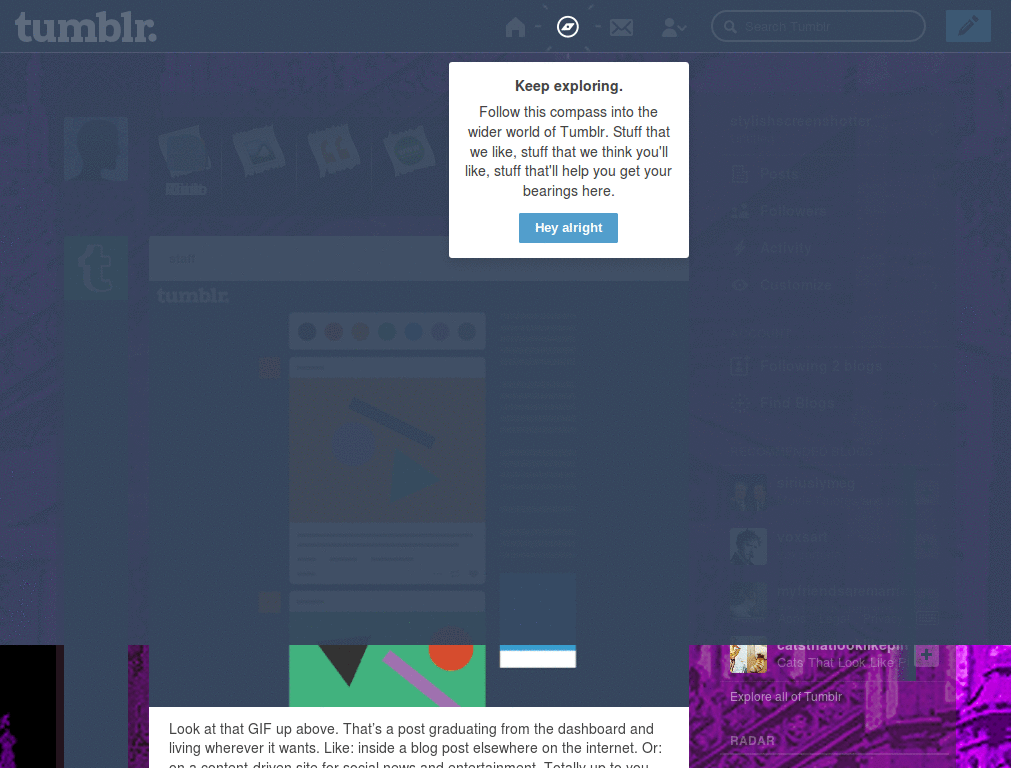 Tumblr Dashboard- Derse
