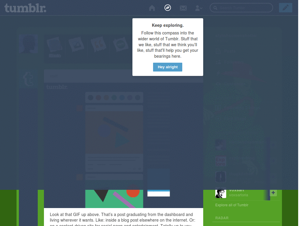 Tumblr Dashboard- Crowbar