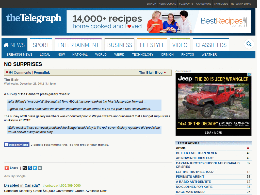 Daily Telegraph (AU) blogs blockquote