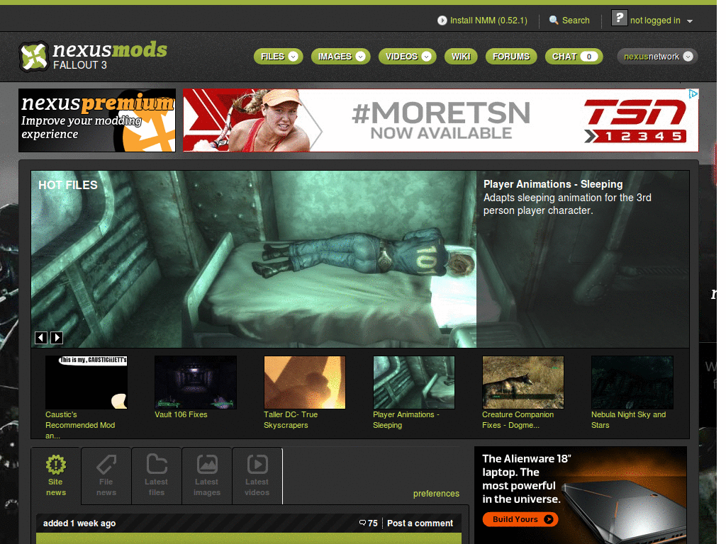 Fallout 3 Nexus fluid width, etc.