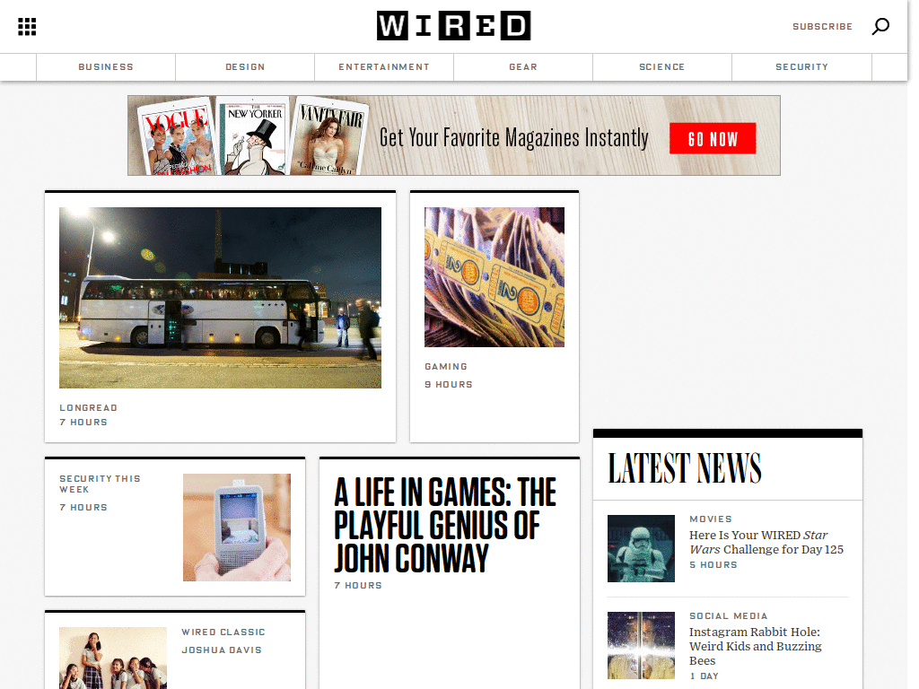 www.Wired.com - Minimalistic