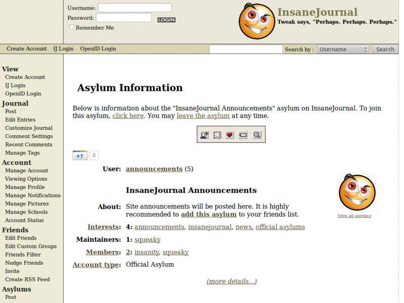 Insanejournal - GTFO, userinfo icons