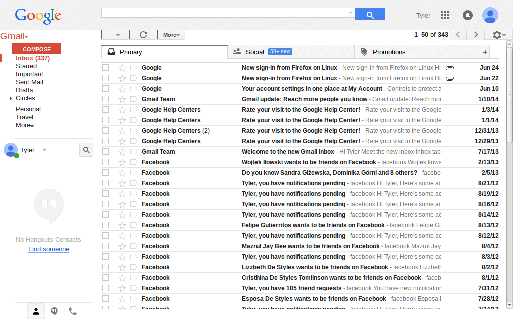 GMail New Look Very Dense (Margin/Padding removal)