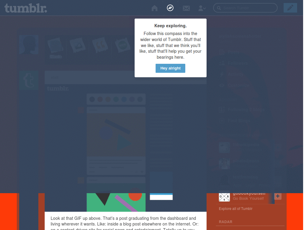 Tumblr Dashboard- White Stripes