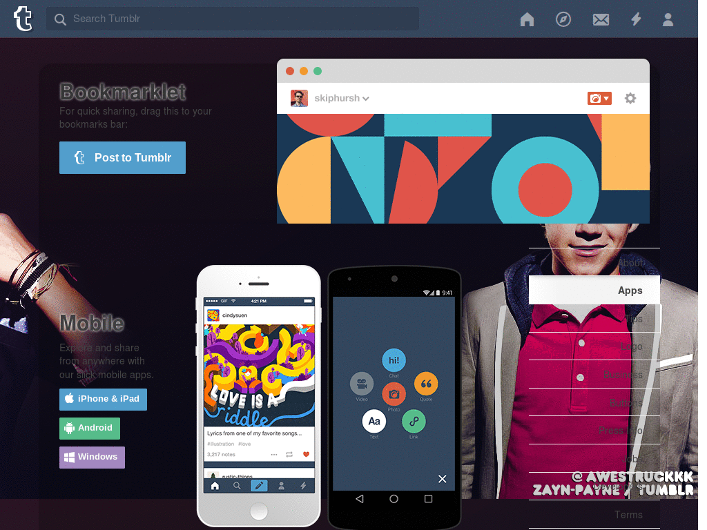 Narry Dashboard Theme For Tumblr