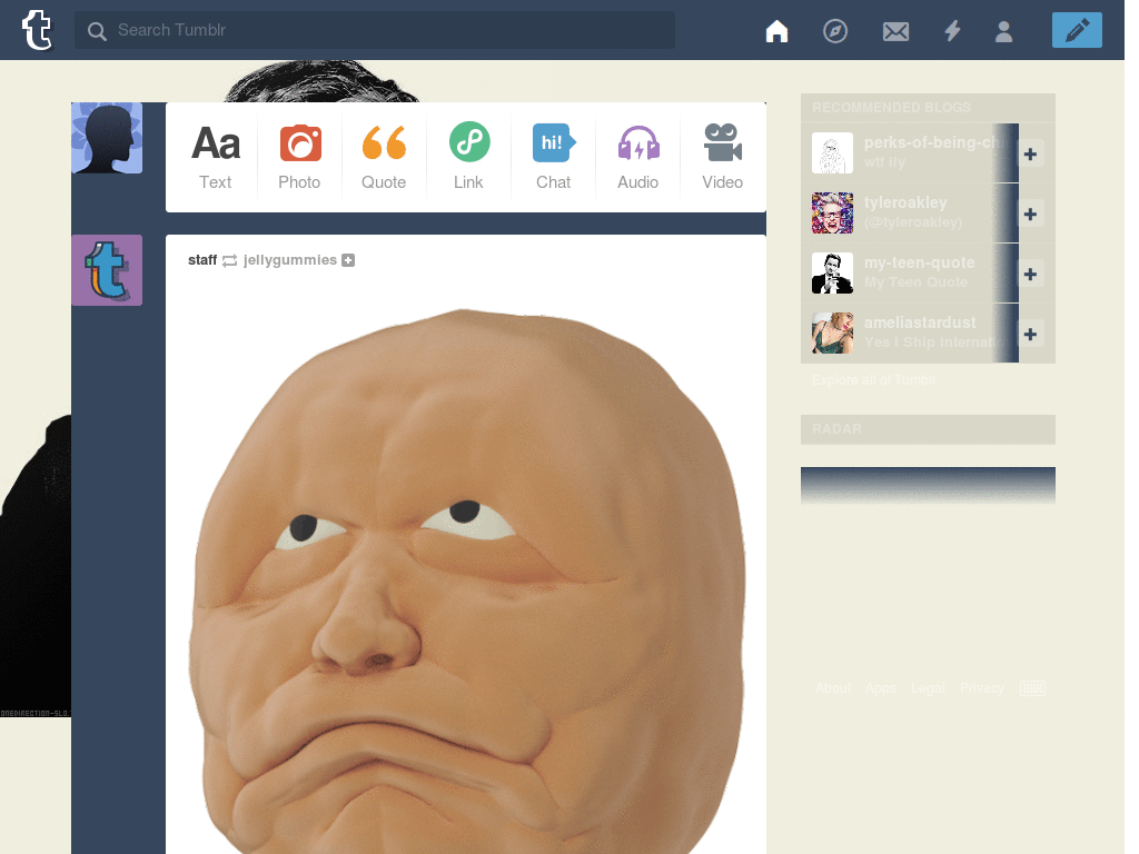 Harry Styles tumblr dashboard