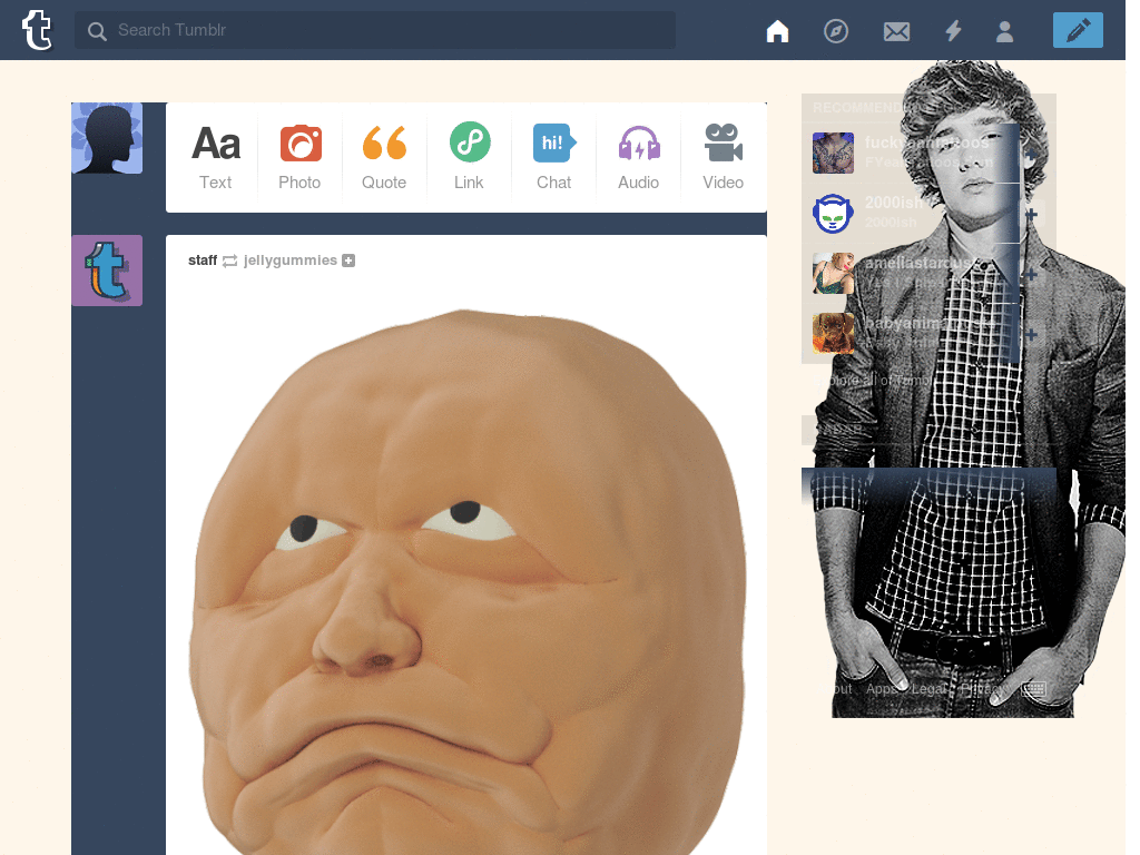 Liam Payne Tumblr dashboard