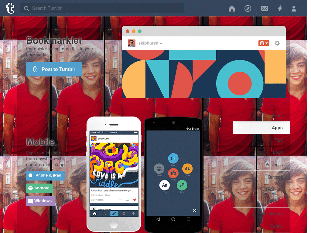 harry styles tumblr theme