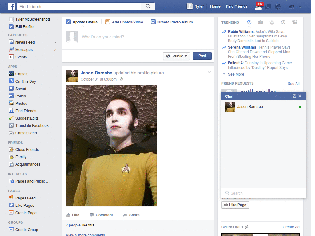 Facebook Top Blue Bar Icon Removal