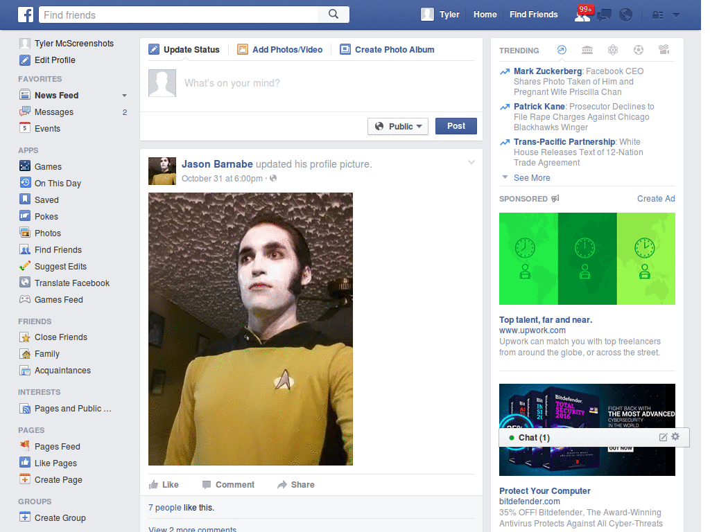 Facebook No Scroll Feed
