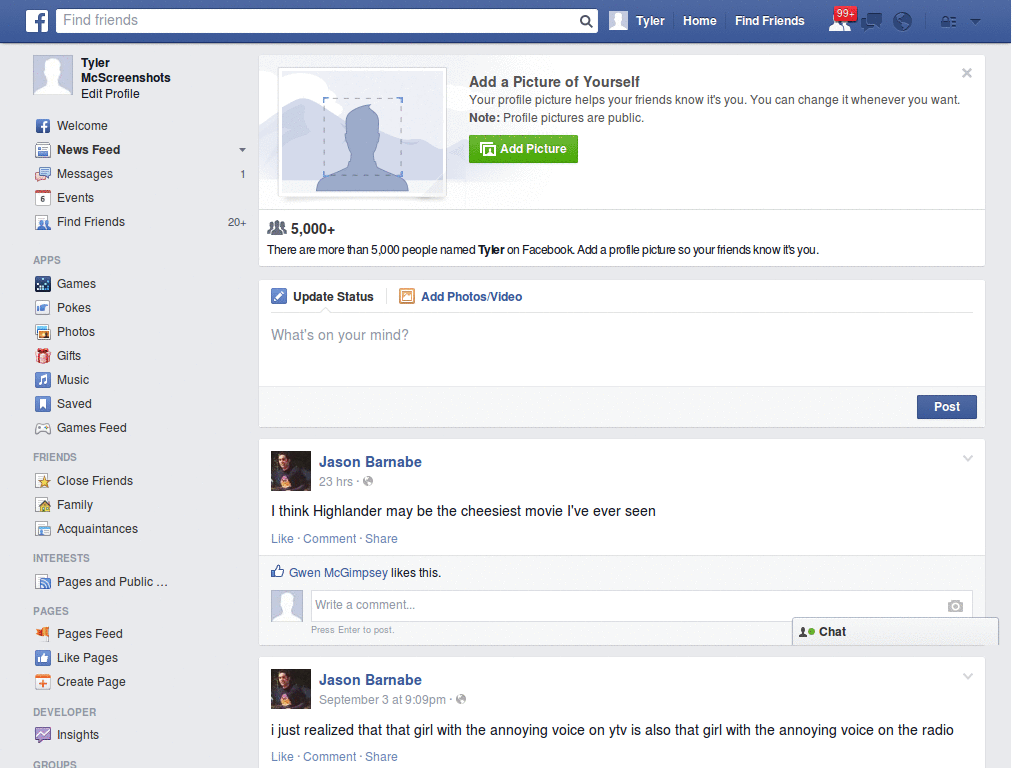 Facebook - Wide View