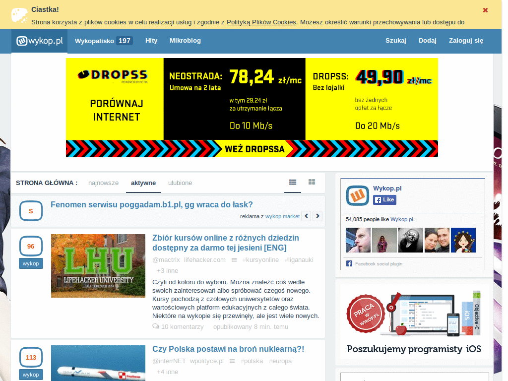 Wykop.pl 3.0 - ustawienie bocznych marginesów