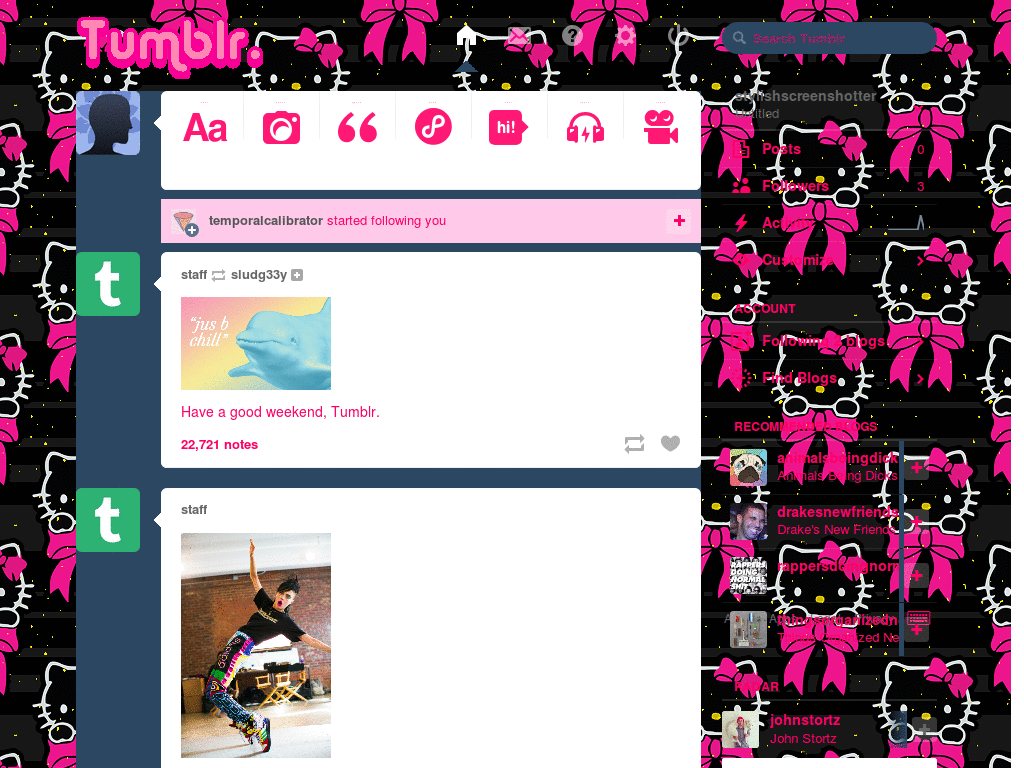 hello kitty bows tumblr dashboard
