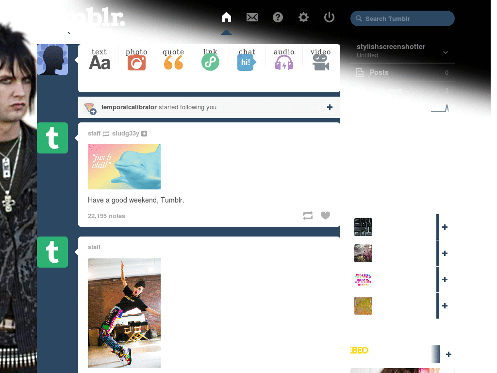 Avenged Sevenfold Tumblr Dashboard Theme