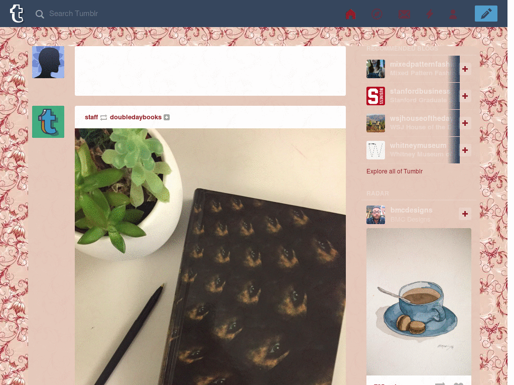 Pink Floral + New Post Icons