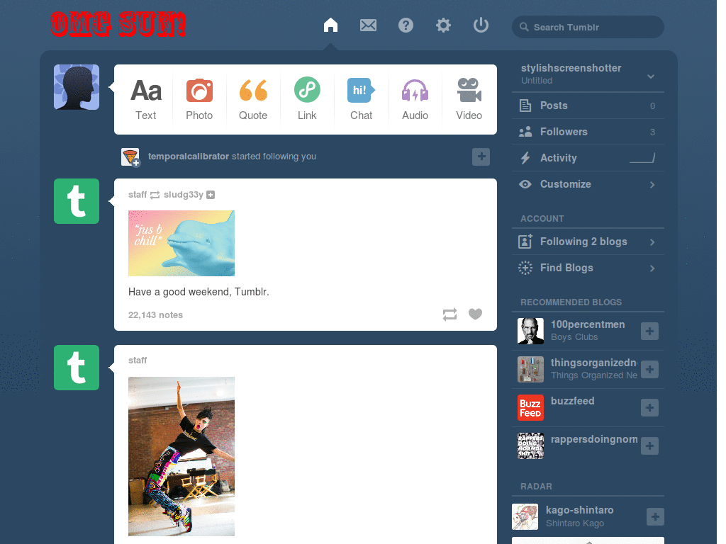 OMG SUN! tumblr logo