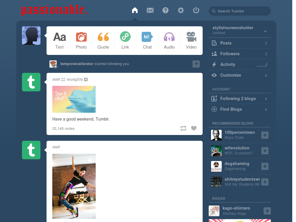 passionable tumblr logo.