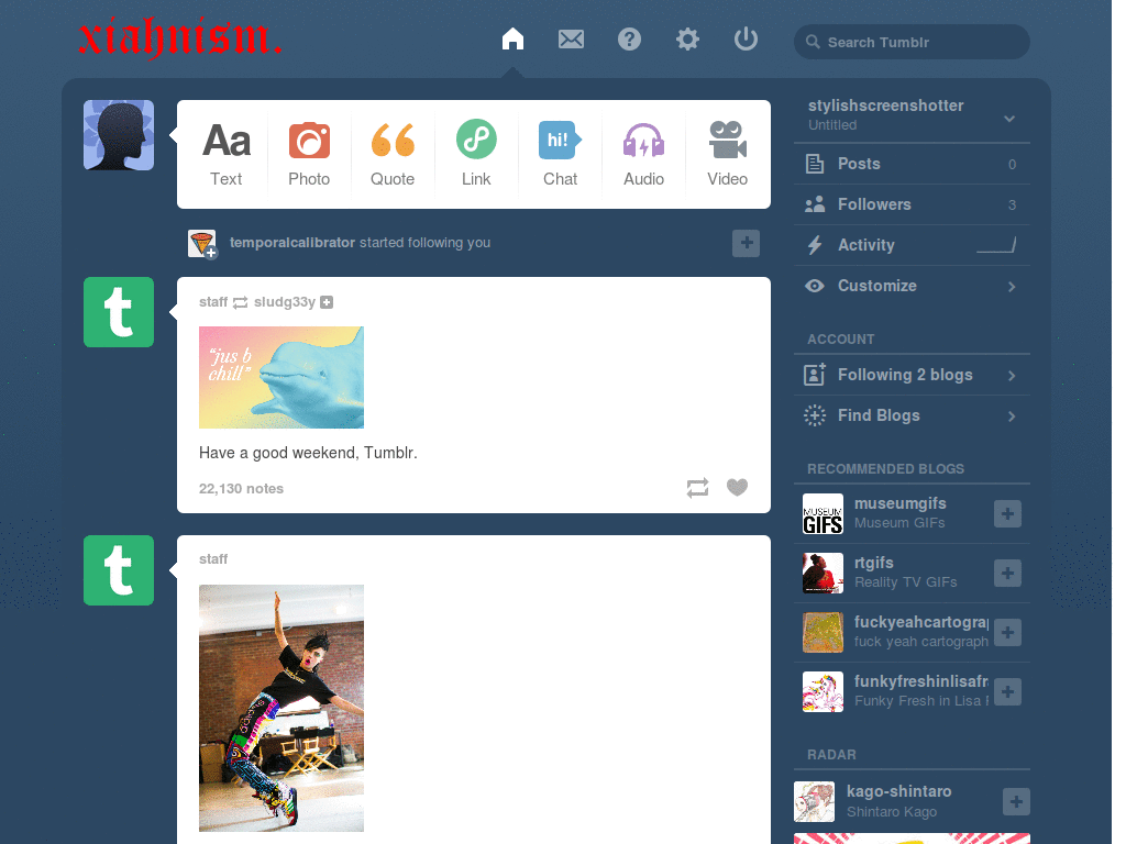 xiahnism tumblr logo