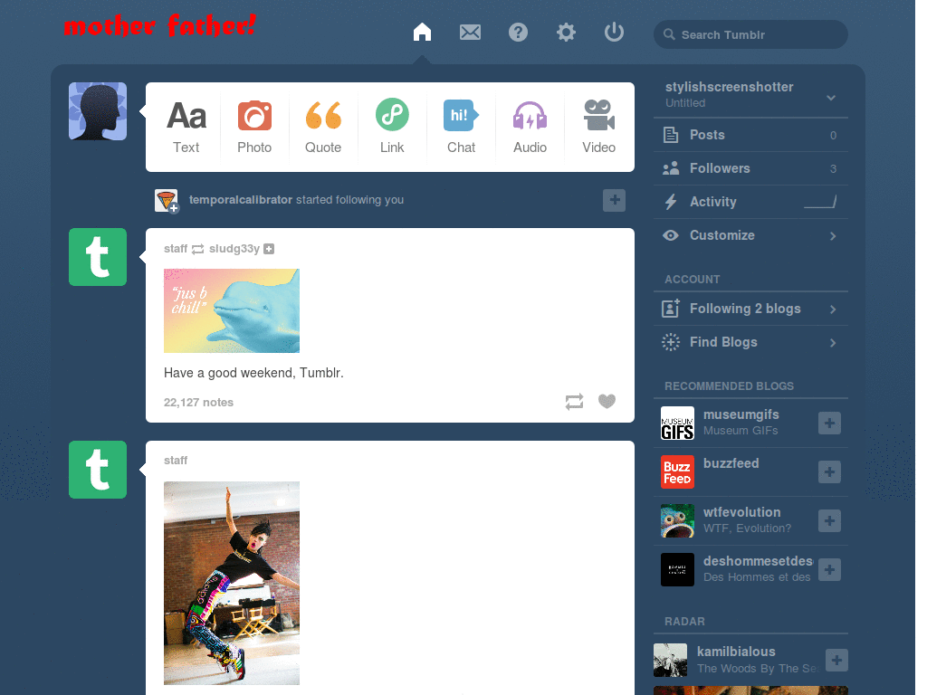 mother father tumblr logo