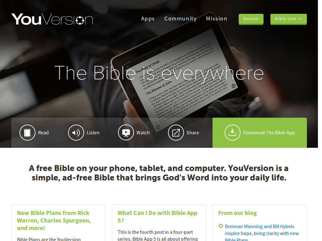 YouVersion - readability
