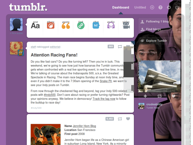 Carlos Pena Tumblr dashboard