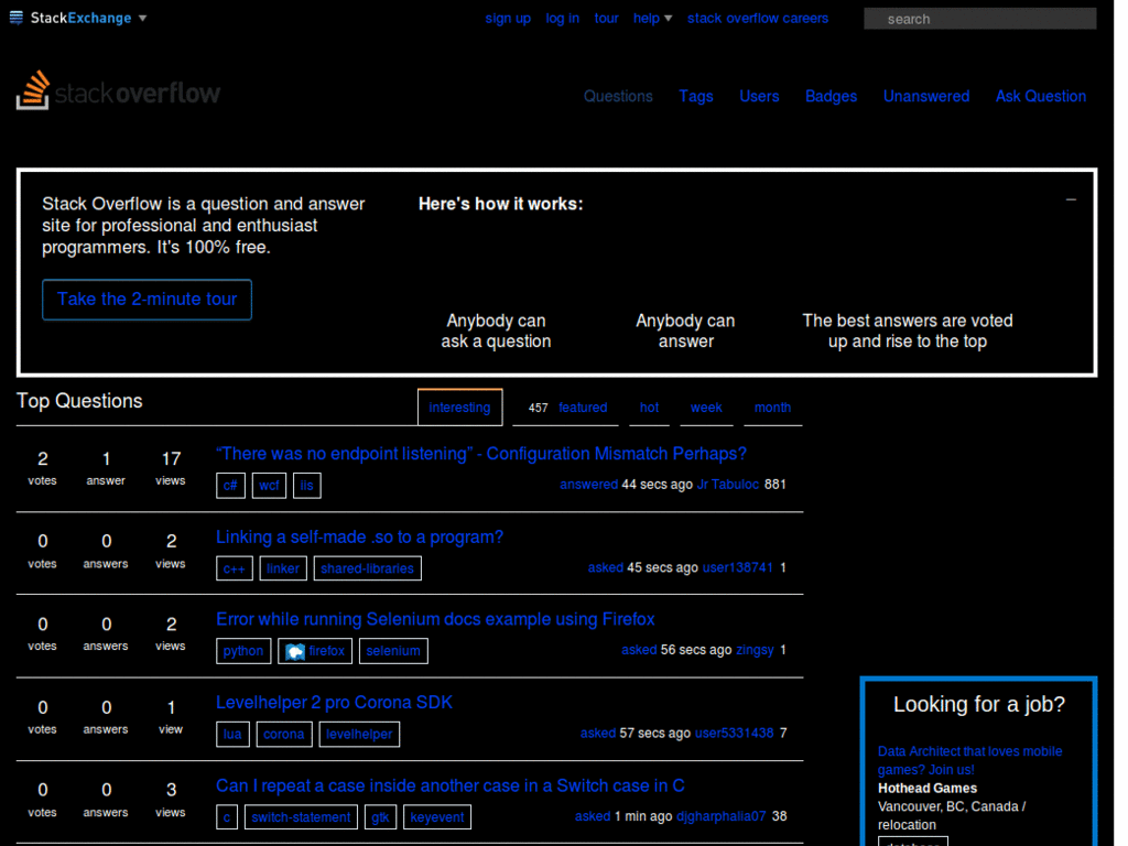 stack overflow dark