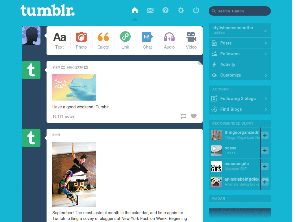 My logan blue dash for tumblah