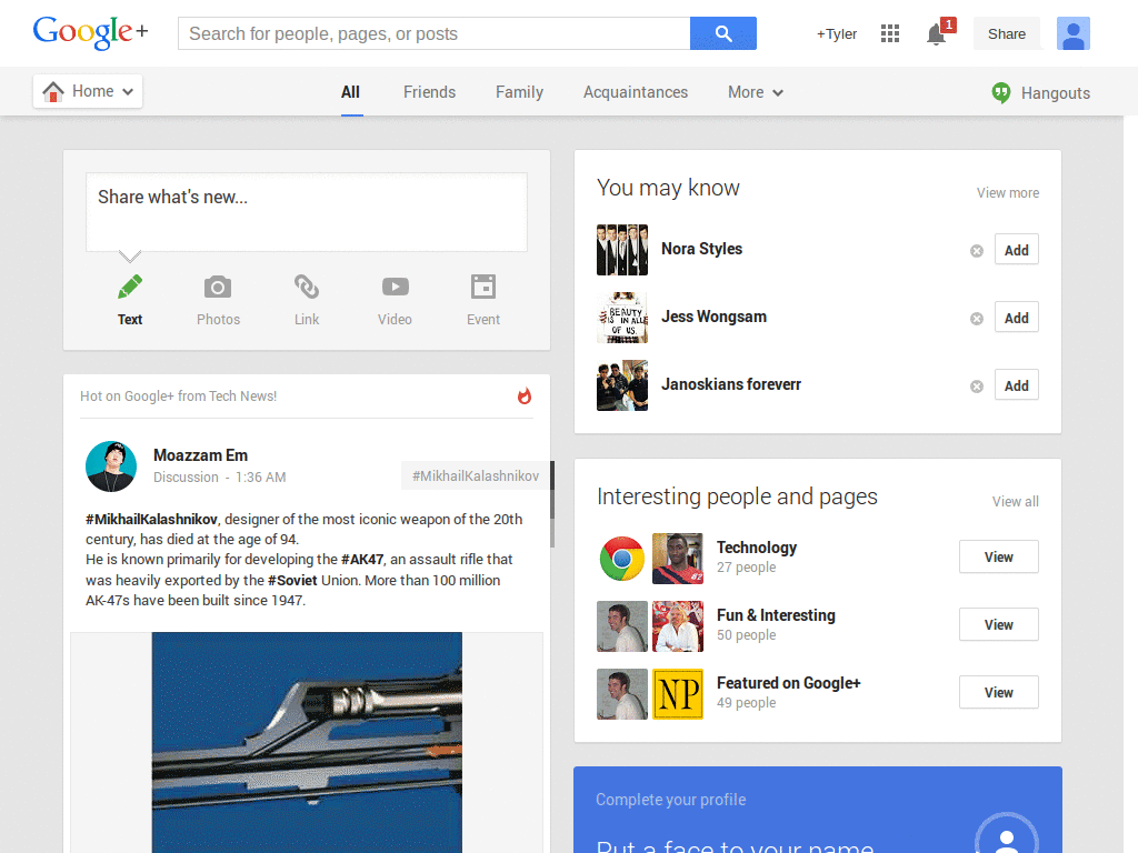 Google+ Tahoma v0.1