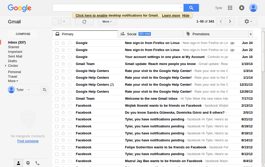 Gmail: Color theme