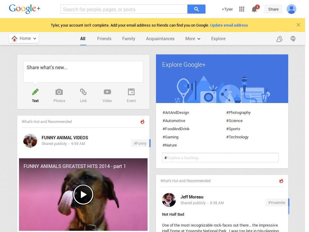 Cloak images on G+ Stream