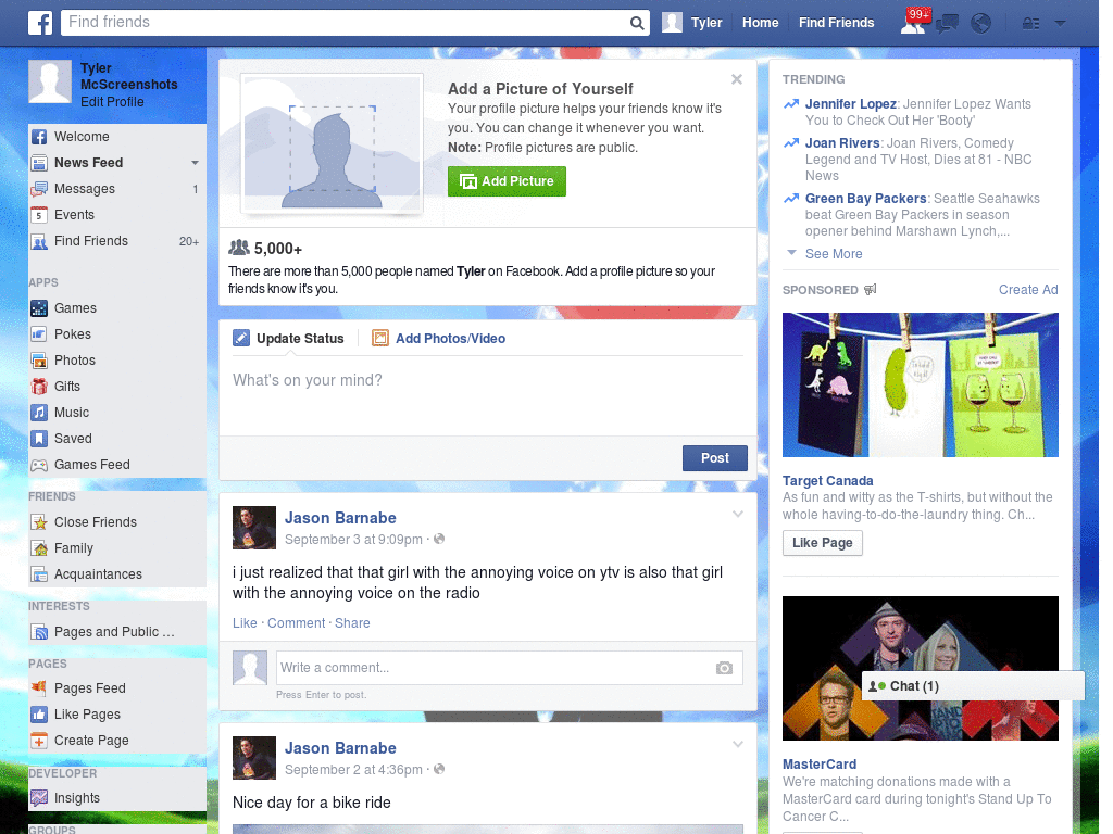 Romantic Facebook Skin