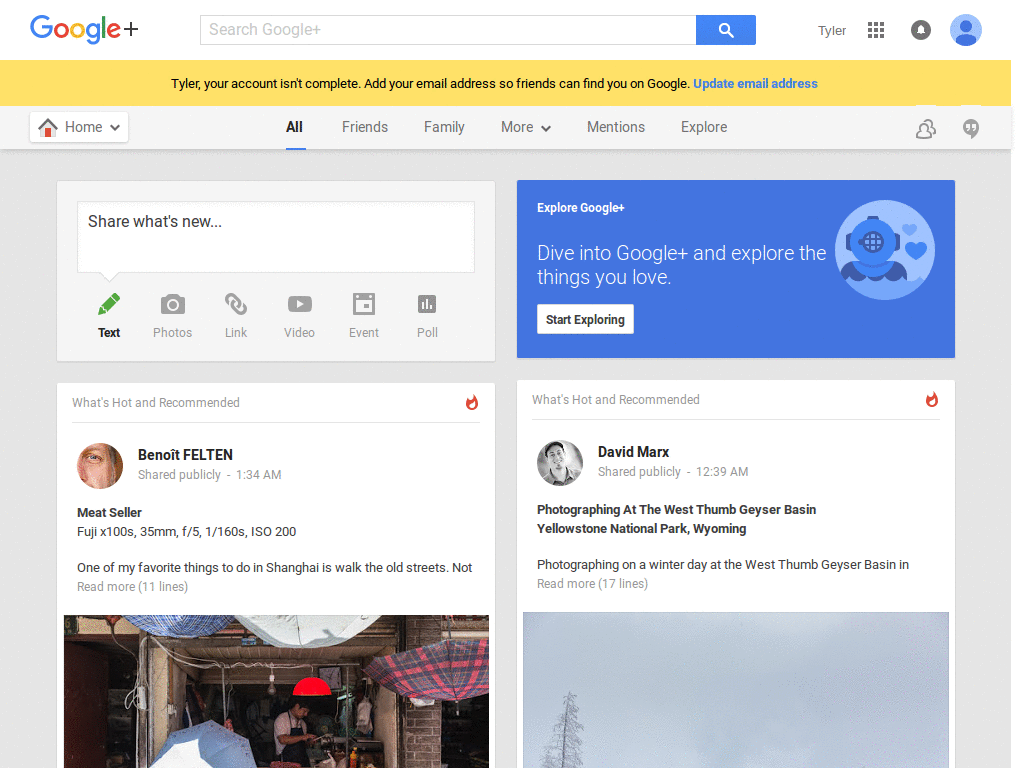 Google Plus - ignore for vain contents