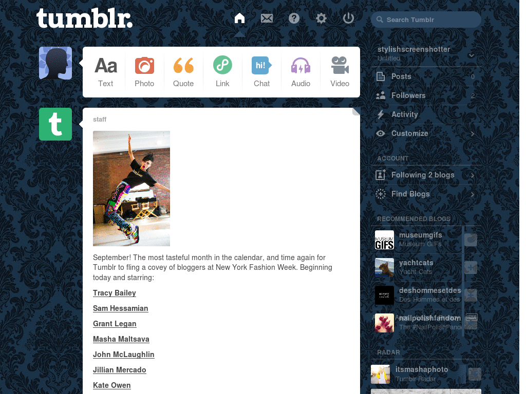 Dark Blue Damask Pattern - Tumblr