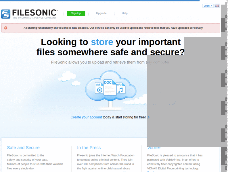 Filesonic ADs Remover