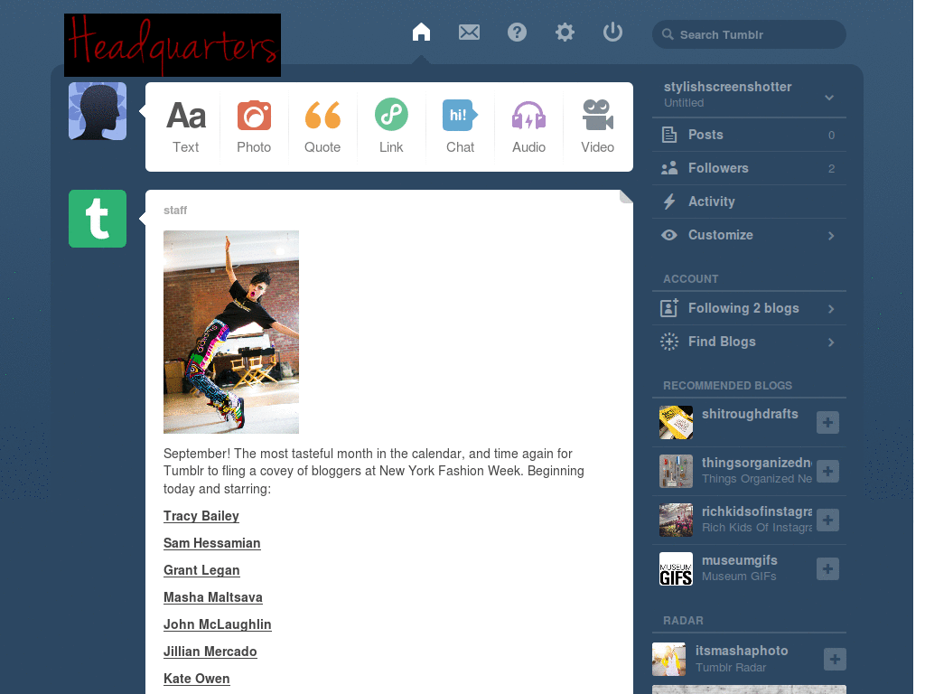 Cursive Tumblr Title
