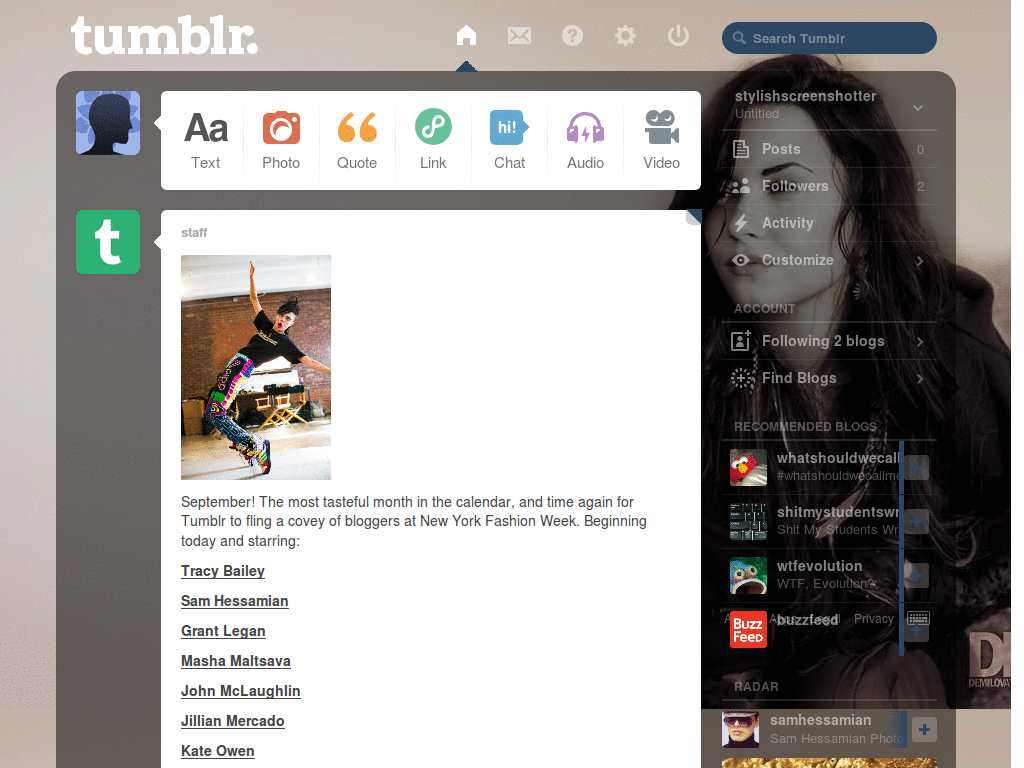 Demi Lovato Tumblr Theme with Anchor Icons.