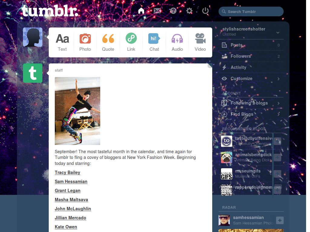 Fireworks Dash Background