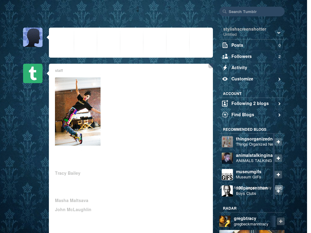 Blue+Transparent Tumblr Dash Theme