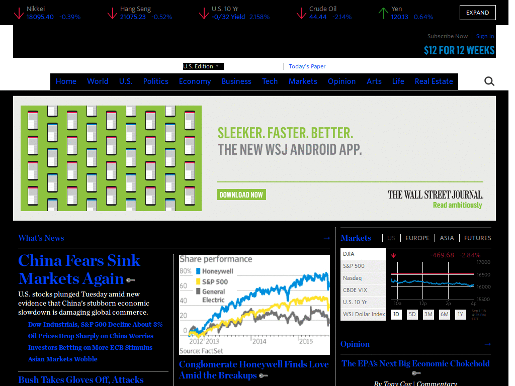 wall street journal dark