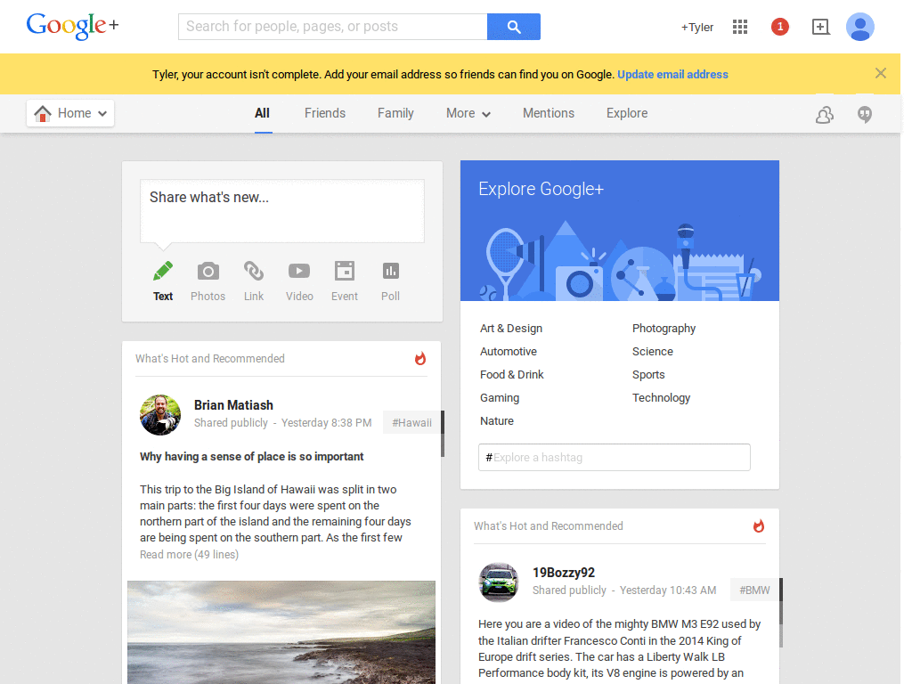 Google+ New Nav Mod (Res other than 1080p) Firefox