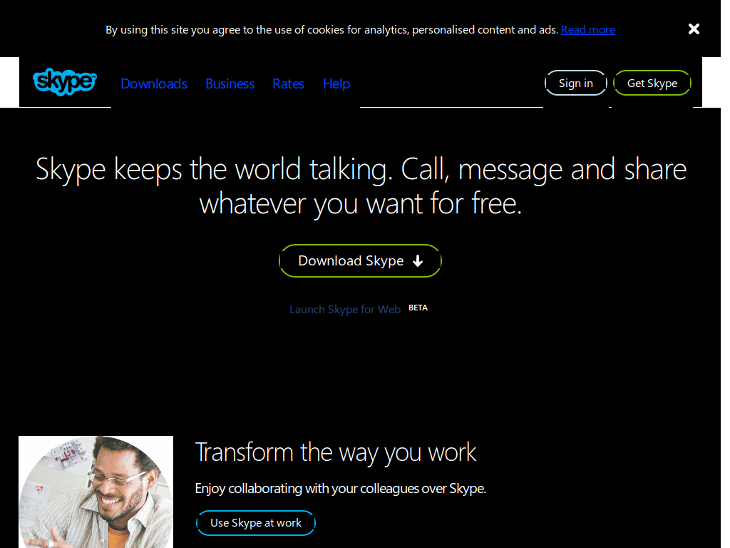 skype dark