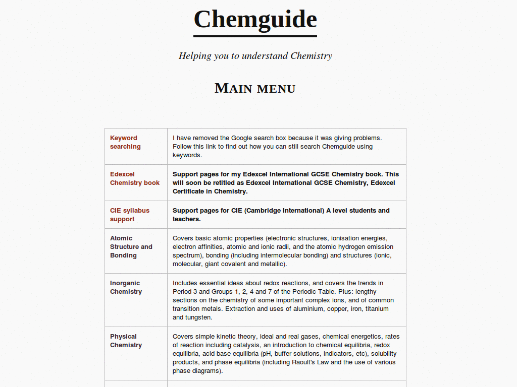 chemguide.co.uk restyle
